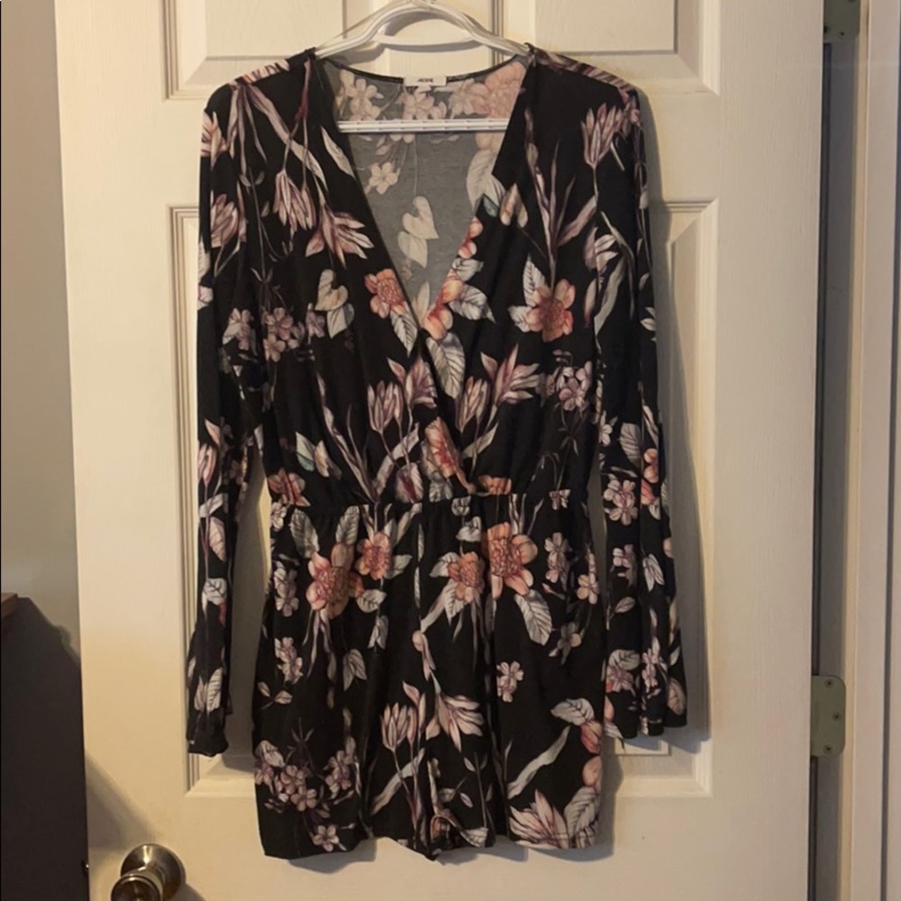 Long sleeve floral romper